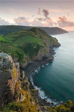 exmoor - Wringcliff Bay, Duty Point and Highveer Point from Castle Rock, Valley of Rocks, Exmoor National Park, Devon, England, United Kingdom, Europe Stock Photo - Rights-Managed, Code: 841-06343562