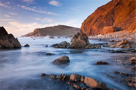 rock pool - High tide floods the rocky ledges of Duckpool beach on the North Cornish coast, Cornwall, England, United Kingdom, Europe Stock Photo - Rights-Managed, Code: 841-06343589