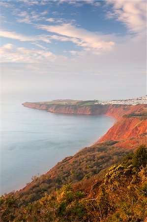 Looking towards Littleham Cove et le Point de droit de l'ouest vers le bas de la balise, Jurrasic Coast, Site du patrimoine mondial de l'UNESCO, Devon, Angleterre, Royaume-Uni, Europe Photographie de stock - Rights-Managed, Code: 841-06343580