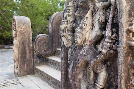 polonnaruwa - Guardstones at Vatadage, Quadrangle, Polonnaruwa, UNESCO World Heritage Site, North Central Province, Sri Lanka, Asia Foto de stock - Con derechos protegidos, Código: 841-06343734