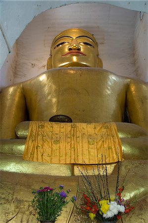 pagan temple gold - Large seated Buddha, Manuha Paya, Bagan (Pagan), Myanmar (Burma), Asia Stock Photo - Rights-Managed, Code: 841-06343816