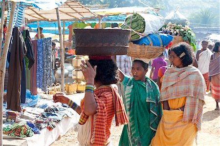 Dunguria Kondh women shopping at tribal market, Bissam Cuttack, Orissa, India, Asia Stock Photo - Rights-Managed, Code: 841-06343917