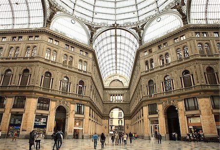 Low angle view of the interior of the Galleria Umberto I, Naples, Campania, Italy, Europe Stock Photo - Rights-Managed, Code: 841-06343963