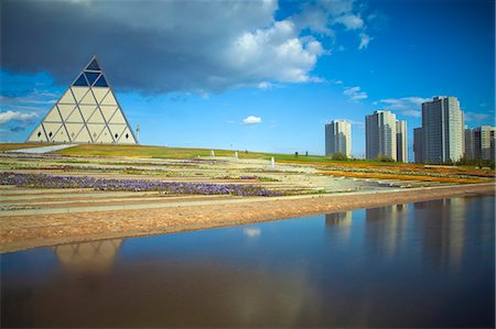 Palace of Peace and Reconciliation pyramid designed by Sir Norman Foster, Astana, Kazakhstan, Central Asia, Asia Stock Photo - Rights-Managed, Code: 841-06444796