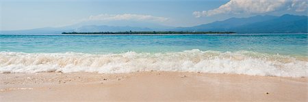 panorámico - Island of Gili Air, with Gili Meno Beach in the foreground, Gili Islands, Indonesia, Southeast Asia, Asia Foto de stock - Con derechos protegidos, Código: 841-06445071