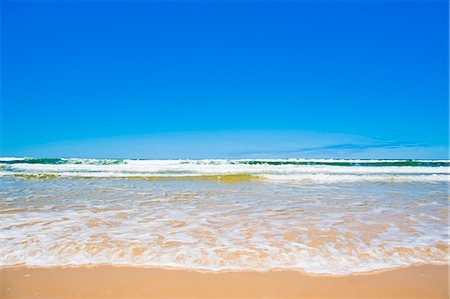 Sable de la mer et le ciel de soixante cinq Mile Beach, Fraser Island, patrimoine mondial UNESCO, Queensland, Australie, Pacifique Photographie de stock - Rights-Managed, Code: 841-06445081