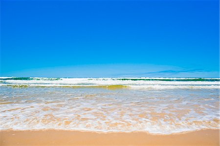 shore waves - Sand sea and sky of Seventy Five Mile Beach, Fraser Island, UNESCO World Heritage Site, Queensland, Australia, Pacific Stock Photo - Rights-Managed, Code: 841-06445081