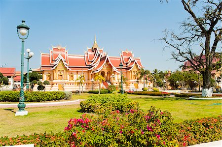 simsearch:841-05796458,k - Beautifully decorated building at Pha That Luang, Vientiane, Laos, Indochina, Southeast Asia, Asia Stock Photo - Rights-Managed, Code: 841-06445147