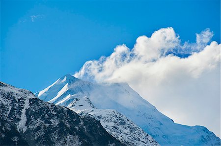 simsearch:841-06448322,k - The summit of Mount Cook, 3754m, the highest mountain in New Zealand, Aoraki Mount Cook National Park, UNESCO World Heritage Site, South Island, New Zealand, Pacific Foto de stock - Con derechos protegidos, Código: 841-06445172