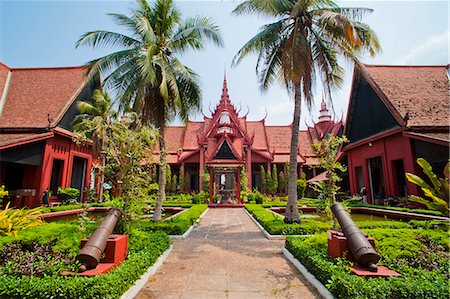 phnom penh buildings - Courtyard inside the National Museum of Cambodia, Phnom Penh, Cambodia, Indochina, Southeast Asia, Asia Stock Photo - Rights-Managed, Code: 841-06445196