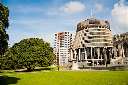 Beehive, the New Zealand Parliament Buildings, Wellington, North Island, New Zealand, Pacific Foto de stock - Con derechos protegidos, Código: 841-06445198