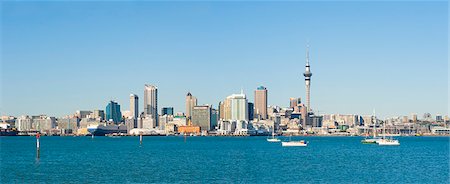 Panorama of the Auckland city skyline, Auckland, North Island, New Zealand, Pacific Foto de stock - Direito Controlado, Número: 841-06445210