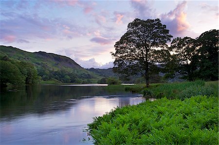 Sunset, Rydal Water, Lake District National Park, Cumbria, England, United Kingdom, Europe Foto de stock - Con derechos protegidos, Código: 841-06445766