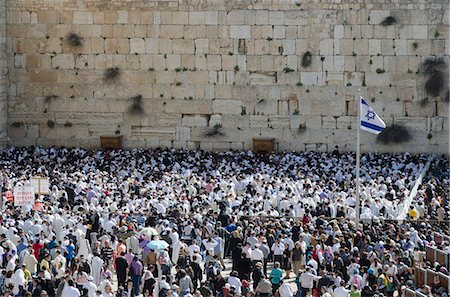 Traditional Cohen's Benediction at the Western Wall during the Passover Jewish festival, Jerusalem Old City, Israel, Middle East Stock Photo - Rights-Managed, Code: 841-06445879