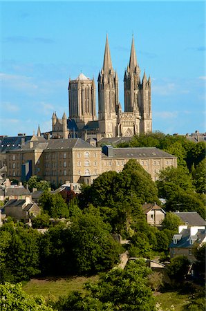 Cathédrale de notre Dame dans le ciel de Coutances, Cotentin, Normandie, France, Europe Photographie de stock - Rights-Managed, Code: 841-06445979