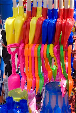 plastic toys - Coloured beach toys, Broadstairs, Kent, England, United Kingdom, Europe Stock Photo - Rights-Managed, Code: 841-06446021