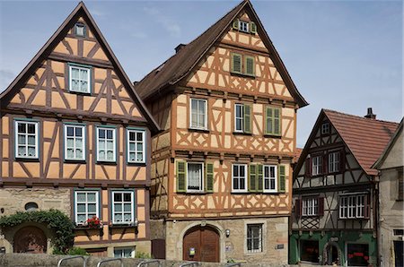 Medieval timbered and brick infill houses in Marbach am Neckar, Baden Wurttemberg, Germany, Europe Stock Photo - Rights-Managed, Code: 841-06446232