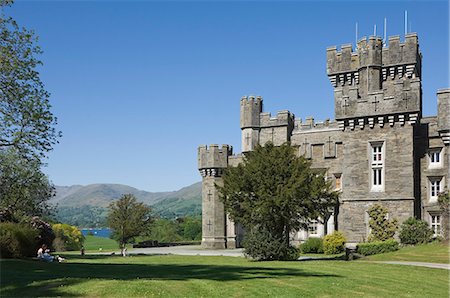 Wray Castle on the shore of Lake Windermere, a holiday home of Beatrix Potter, famous author of children's stories, Lake District National Park, Cumbria, England, United Kingdom, Europe Stock Photo - Rights-Managed, Code: 841-06446269