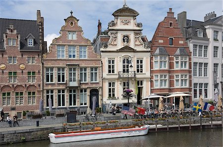 Baroque style Flemish architecture along the Graslei, Ghent, Belgium, Europe Stock Photo - Rights-Managed, Code: 841-06446273