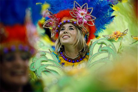 Carnival parade at the Sambodrome, Rio de Janeiro, Brazil, South America Foto de stock - Direito Controlado, Número: 841-06446298