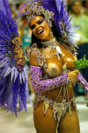 Carnival parade at the Sambodrome, Rio de Janeiro, Brazil, South America Foto de stock - Con derechos protegidos, Código: 841-06446303