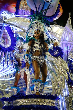 Karneval Parade in die Sambodrome, Rio De Janeiro, Brasilien, Südamerika Stockbilder - Lizenzpflichtiges, Bildnummer: 841-06446318