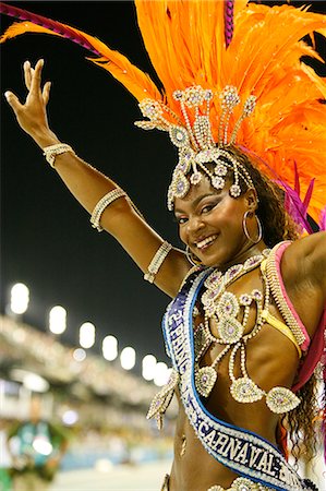 Karneval Parade in die Sambodrome, Rio De Janeiro, Brasilien, Südamerika Stockbilder - Lizenzpflichtiges, Bildnummer: 841-06446325