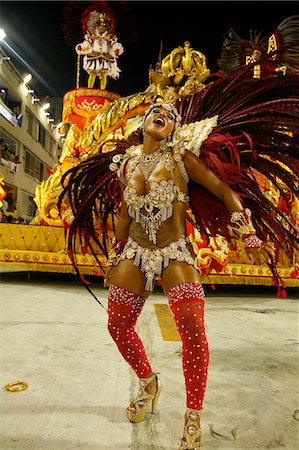 Karneval Parade in die Sambodrome, Rio De Janeiro, Brasilien, Südamerika Stockbilder - Lizenzpflichtiges, Bildnummer: 841-06446343