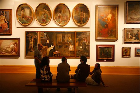 painting of people in a art gallery - Pinacoteca do Estado (State Art Gallery), Sao Paulo, Brazil, South America Stock Photo - Rights-Managed, Code: 841-06446419