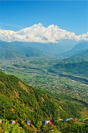 sarangkot - Annapurna Himal and Machapuchare seen from Sarangkot, Gandaki Zone, Western Region, Nepal, Himalayas, Asia Stock Photo - Rights-Managed, Code: 841-06446552