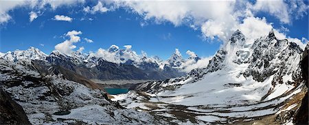 View from Renjo Pass of Mount Everest, Everest Himalayan Range and Gokyo Lake, Sagarmatha National Park, UNESCO World Heritage Site, Solukhumbu District, Sagarmatha, Eastern Region (Purwanchal), Nepal, Himalayas, Asia Foto de stock - Con derechos protegidos, Código: 841-06446619