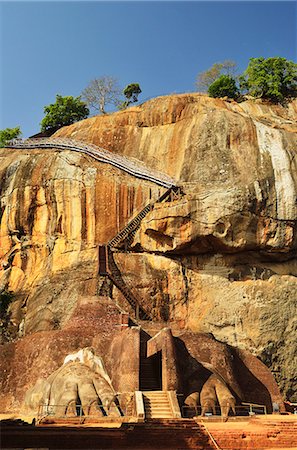 sculpter (art) - Escalier menant au sommet de Sigiriya (Lion Rock), patrimoine mondial de l'UNESCO, Sri Lanka, Asie Photographie de stock - Rights-Managed, Code: 841-06446704