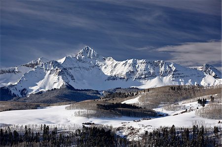 Mount Wilson in the winter, Uncompahgre National Forest, Colorado, United States of America, North America Foto de stock - Con derechos protegidos, Código: 841-06446788