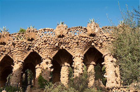 Guell Park (Parc Guell), Site du patrimoine mondial de l'Unesco, Barcelona, Catalunya (Catalogne) (Catalunya), Espagne, Europe Photographie de stock - Rights-Managed, Code: 841-06446951