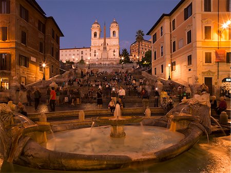 Spanish Steps and Trinita dei Monti church, Rome, Lazio, Italy, Europe Foto de stock - Con derechos protegidos, Código: 841-06447028