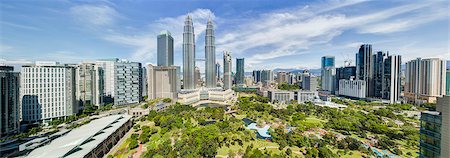Centre-ville, y compris la convention de parc KLCC et du centre commercial et l'emblématique 88 étages en acier revêtu Petronas Towers, Kuala Lumpur, en Malaisie, l'Asie du sud-est, Asie Photographie de stock - Rights-Managed, Code: 841-06447204