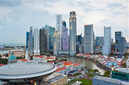 singapore skyline - Skyline et Financial district à l'aube, Singapour, Asie du sud-est, Asie Photographie de stock - Rights-Managed, Code: 841-06447218