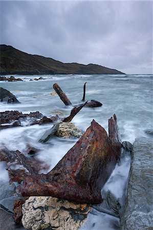 simsearch:841-06447511,k - Rusted remains of the shipwrecked SS Collier at Rockham Bay near Morte Point, North Devon, England, United Kingdom, Europe Stock Photo - Rights-Managed, Code: 841-06447534