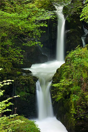 english river scenes - Waterfall on Hoar Oak River near Watersmeet, Exmoor, Devon, England, United Kingdom, Europe Stock Photo - Rights-Managed, Code: 841-06447547