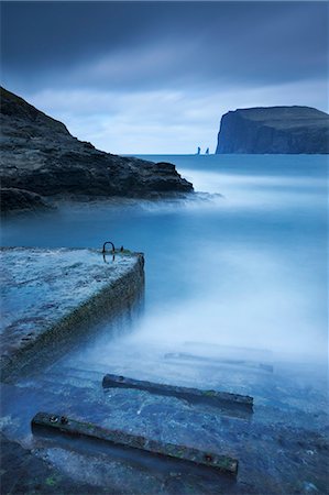 denmark natural beauty faroe - View towards Risin og Kellingin from Tjornuvik, Isle of Streymoy, Faroe Islands, Denmark, Europe Stock Photo - Rights-Managed, Code: 841-06447561