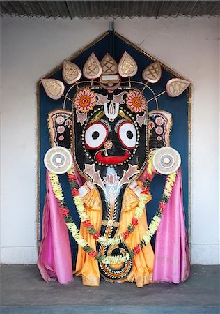 simsearch:841-05846898,k - Hindu Jagannath deity shrine at the Jagannath temple, Koraput, Orissa, India, Asia Stock Photo - Rights-Managed, Code: 841-06447665