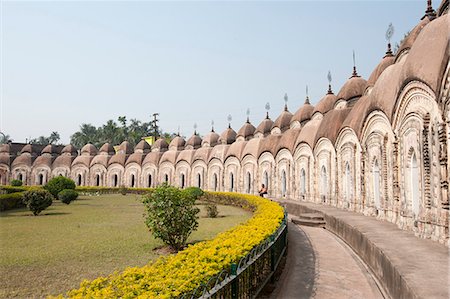 Outer ring of 108 Shiva temples built in two concentric circles by Maharaja Teja Chandra Bahadur in 1809, Kalna, West Bengal, India, Asia Stock Photo - Rights-Managed, Code: 841-06447721