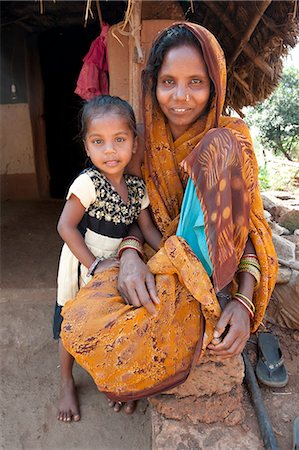 Mother and daughter, family of untouchable brass Dokhra worker in rural village, Orissa, India, Asia Stock Photo - Rights-Managed, Code: 841-06447806