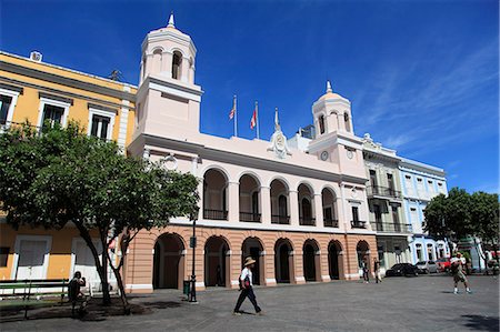 san juan puerto rico travel - Plaza de Armas, Alcaldia, City Hall, Old San Juan, San Juan, Puerto Rico, West Indies, Caribbean, United States of America, Central America Stock Photo - Rights-Managed, Code: 841-06447911