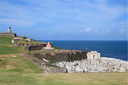 El Morro (Morro Castle), San Felipe, Fort, UNESCO World Heritage Site, and Cemetery, Old San Juan, San Juan, Puerto Rico, West Indies, Caribbean, United States of America, Central America Stock Photo - Rights-Managed, Code: 841-06447913