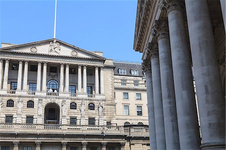 La Banque d'Angleterre et Royal Exchange, Threadneedle Street, ville de London, Londres, Angleterre, Royaume-Uni, Europe Photographie de stock - Rights-Managed, Code: 841-06447986