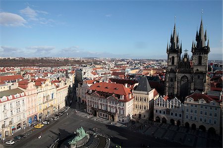 Place de la vieille ville et l'église de Tyn, Prague, République tchèque, Europe Photographie de stock - Rights-Managed, Code: 841-06448040