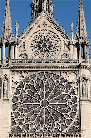 french window - Southern facade of Notre-Dame de Paris cathedral, Paris, France, Europe Stock Photo - Rights-Managed, Code: 841-06448067