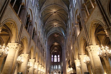 Nef, la cathédrale Notre-Dame de Paris, Paris, France, Europe Photographie de stock - Rights-Managed, Code: 841-06448068