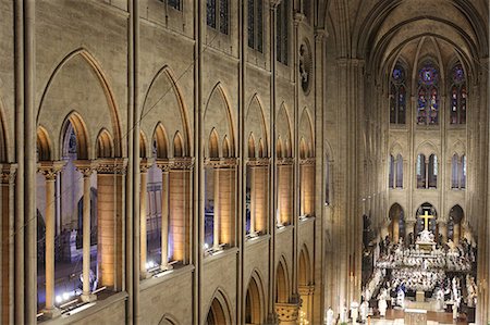 Nef, la cathédrale Notre-Dame, Paris, France, Europe Photographie de stock - Rights-Managed, Code: 841-06448121